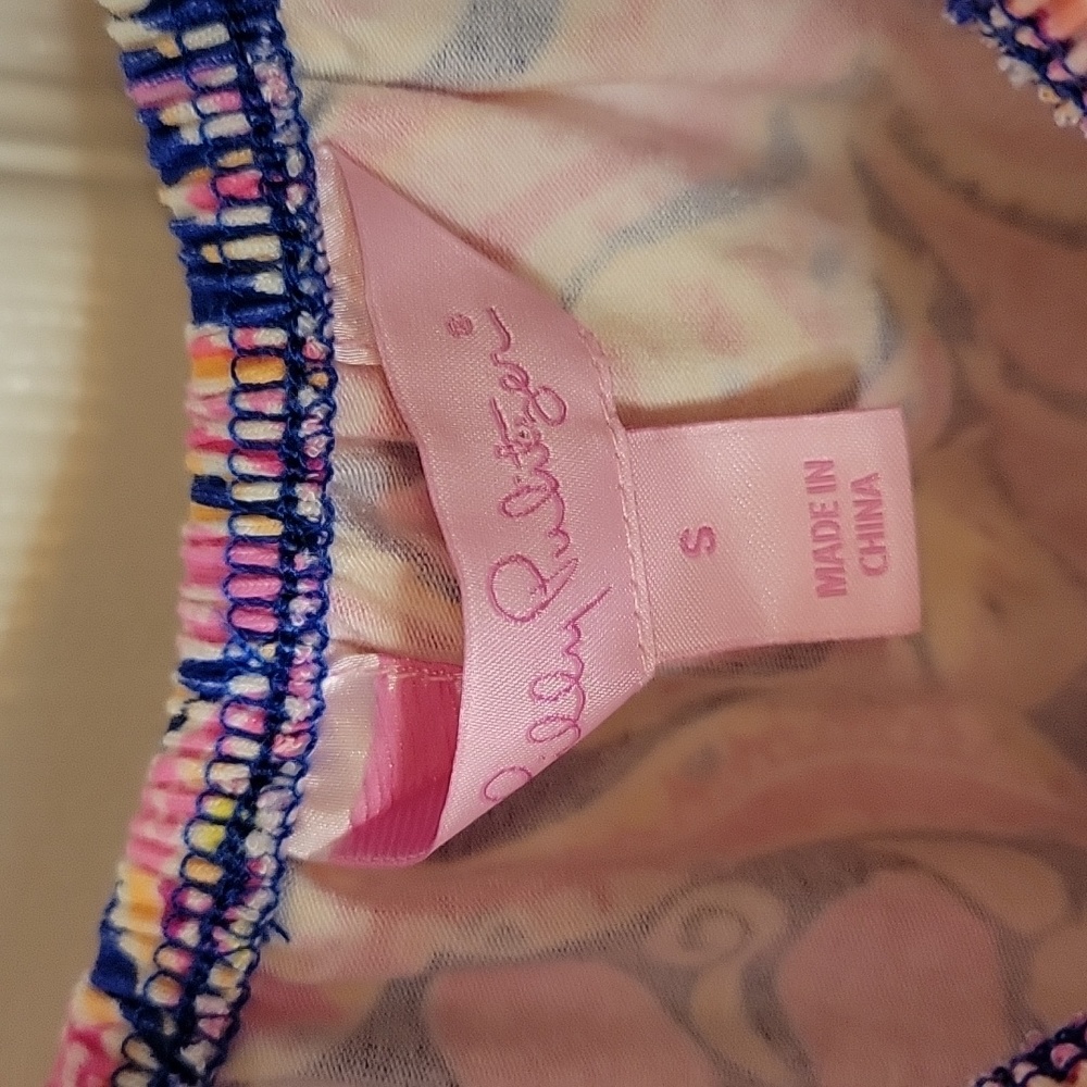 Lilly Pulitzer Lana Romper Can't Resist Pattern Small Shorts Pink Blue Yellow - Picture 3 of 7